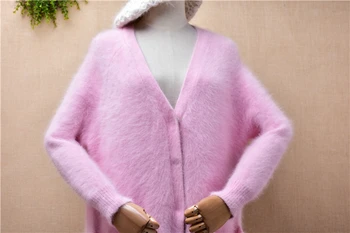 дамски зимни дрехи с розова бродерия и Принтом За Момичета, кашмир вязаный пуловер с v-образно деколте, дълга жилетка, яке, палто