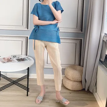 Дамски Панталон-молив с Нов Дизайн, Есенни Плисирани Панталони