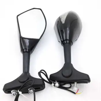 Двойка Универсални Огледала за Обратно виждане LED мигач За honda, kawasaki, suzuki, yamaha, ducati Улични Мотори Мотоциклет