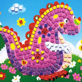 Детски Образователни 3D Кристални Мозайки на Изкуството Карикатура на Животните Стикер Мозайка Занаят Пъзел Играчки за Деца, Детски Стикери Подарък Играчка