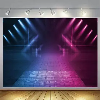 Дискотека Танцово Шоу Етап Светлини Снимки, Фонове Търговски Център Празничен Декор Постер Винил Фотофоны