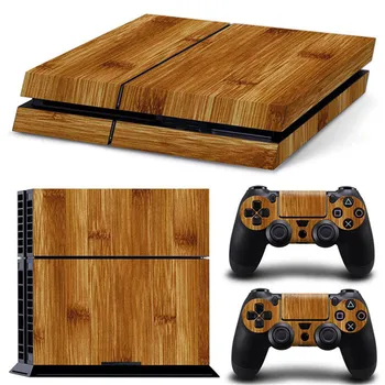 дървени конструкции За конзолата PlayStation 4 и 2 контролери Стикер на кожата PS4 Под Дърво Защитно филмът Винил Калъфче Пълен Комплект