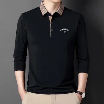 Есен 2022, Нова Риза Поло с Дълъг Ръкав, Мъжки Модни Корейската Версия, Однотонная Младежта Основна Мъжка Тениска
