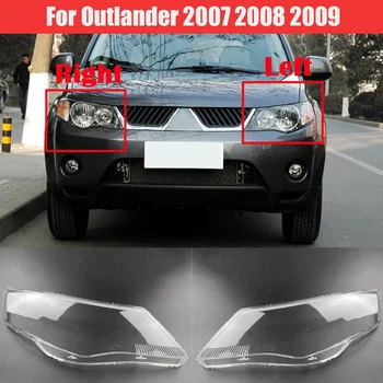 за Mitsubishi Outlander 2007 2008 2009 Покриване на Фаровете на автомобила Прозрачни лещи Лампа светлини във формата на миди (Дясно