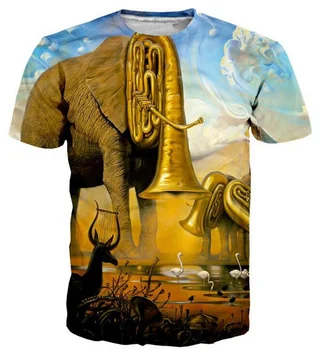 Забавен Слон 3D Печатни Модни Тениски с Къс ръкав за Жени/мъже