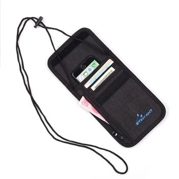 Защита на RFID-Карти Многофункционален Пътен Притежател На Паспорт Шейная Чанта Найлон Портфейл Чанта За Самоличност Скрити Джобове в Чантата си в Гърдите Калъф