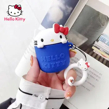 Защитен калъф за безжична bluetooth слушалки Hello Kitty, съвместим с Bluetooth, за Apple Airpods 1/2 поколение