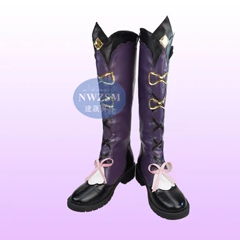 Играта Genshin Impact Обувки за Cosplay Yunjin Високи ботуши Обувки за Cosplay Yunjin Дамски и мъжки Обувки за Cosplay на Хелоуин