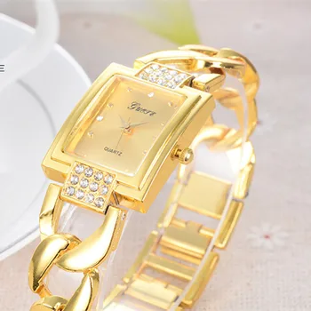 Известната Марка Дамски Златни Часовници С Диаманти 2021 Модерен Ръчен Часовник Гривна От Неръждаема Стомана, Дамски Ежедневни Часовници Relogio Feminino