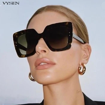 Извънгабаритни Квадратни Слънчеви Очила Дамски 2023 Модни Маркови Дизайнерски Реколта Големи Слънчеви Очила Дамски Очила С Големи Рамки Shand Uv400