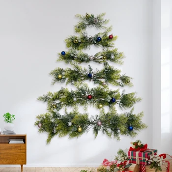 Имитативната Стенни Подвесная Коледно Дърво с Пластмасово Шариковым Камбана Коледен Окачен Декор
