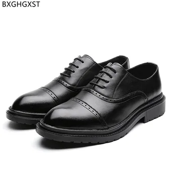 Италиански Кожени Обувки, Мъжки Официални Дизайнерски Мъжки Обувки за Сватба 2022 Модела Черни Обувки-Oxfords за Мъже Chaussure Homme Zapatos Hombre
