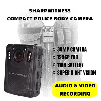 Камера SHARPWITNESS Police Body Camera S204 С магнитно затваряне на 1296P HD Носене Рекордер 11 Часа живот На батерията Защита с Парола за Нощно Виждане