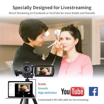 Камера за 4K Професионална Youtube Директно Излъчване Ordro AC5 12-кратно Оптично Увеличение на Цифрова Камера Blogger Vlogging Filmadora