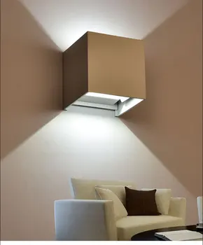 Квадратен Димиране 12 W LED, с монтиран на стената Лампа, Открит и Закрит Водоустойчив IP67 Алуминиев Стенен Лампа За Баня Градински Лампа, Стенни