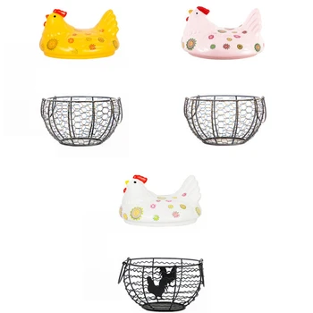 Керамични Органайзер За Яйца Кошница За Съхранение Кошница За Яйца, Съд За Плодове Кутия Декоративна Готварска Кошница За Съхранение На Яйца