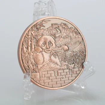 Китайска монета с Пандой Великата Стена Панда Храма на Небето Възпоменателна Монета Сребърна Монета Щастливата Монета Предизвикателство Монета