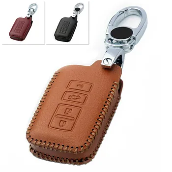 Класически Кожени Авто Дистанционно Управление Smart Key Fob Калъф за Носене Чанта с Брелком За Toyota Highlander, Camry, Rav4 Corolla Аксесоари