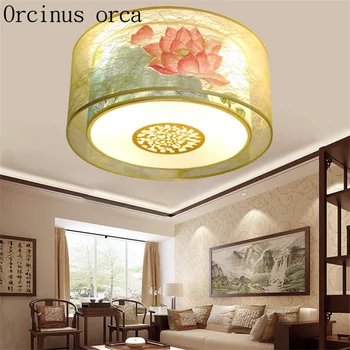 Класически новият китайски стил led тавана лампа, хол с трапезария и спалня, кабинет антикварен през цялата текстилен тавана лампа