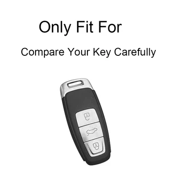 Ключодържател от TPU, Авто Ключодържател, Държач за Ключове Audi A6 A7 A8 E-tron Q5 Q8 C8 D5, Държач със Златен Ръб, Аксесоари за Защита на