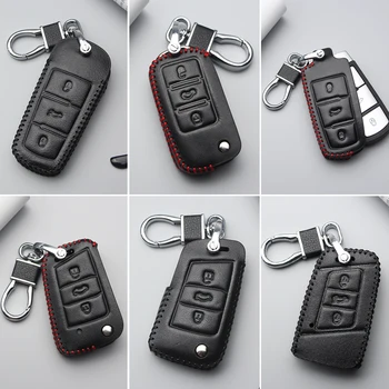 Кожен Калъф За Ключове на Автомобила За Volkswagen VW Golf 4 5 6 7 R Gti MK7 MK2 IV MK6 VII Passat B6 B7 B8 Вариант B5.5 CC B5 Ключ Черупки
