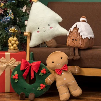 Коледен Венец Плюшен Кукла Празнични Украси Човечето Куклена Къща Коледно Дърво, Плюшени Играчки, Подаръци Кукла Разтегателен Въздушна Възглавница