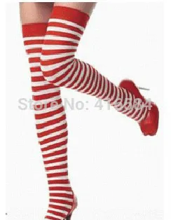 Коледни Секси Чорапи На Червени И Бели Райета Чорапи, Секси Чорапи Студентски Чорапи