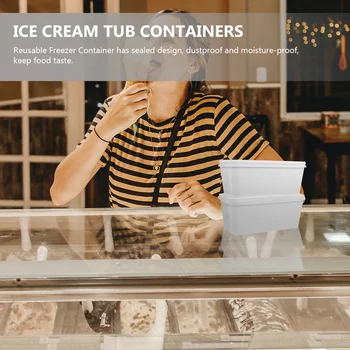 Контейнери За Сладолед Кутия За Съхранение Фризер Контейнера За Бутилки За Еднократна Употреба Капак За Бани, Домашно Титуляр За Сладолед Десертни Чаши Прозрачни Прозрачни Кофи