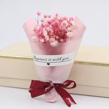 Креативен Мини-сухи цветя Малък Букет дъх на бебето Ins Вечно Цвете за Подарък Кутия за Ден на Свети Валентин С вода и Сапун За Дейности Букет