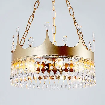 Креативна Короната Висящи Лампи Съвременната Мода през Цялата Crystal LED Окачен Лампа Скандинавските Тела Спалня Ожидающее Осветление