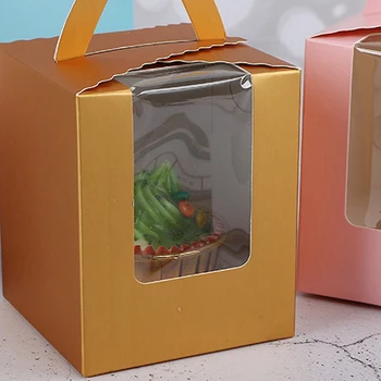 Кутия За Торта Прозрачни Кутии Подарък Десертни Сладкарски Изделия Хартиена Чаша Преносима Кутия За Торта Направи Си Сам Прозрачна Кутия За Торта За Рождения Ден На Сватбени Партита Доставка