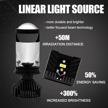 Лампа H4 фарове F19-T9 - това е универсален led източник на светлина, изработени от чип сдс и конденсаторной лещи, може да подаде точков светлина 12 от 6000 До