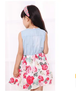Летни детски дрехи принцеси, с красиви цветове от 2 до 12 години, Джинсовое рокля за малки момичета, вечерни рокли с пеперуди за по-големите деца