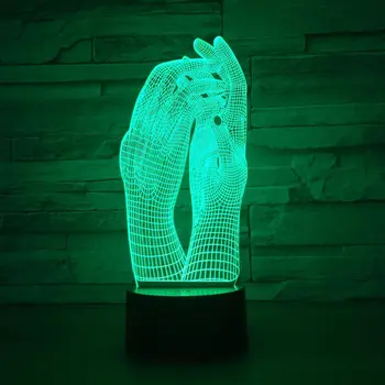 Любовта Две Ръце 3D Лампа Led нощна светлина USB Сензорен Фигурка лампа Лампа за Украса на Парти на Празника и подарък за Свети Валентин