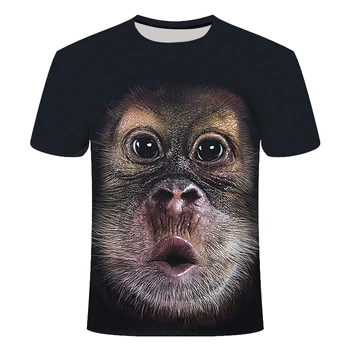 Лятна Нова Мъжка Тениска с Изображение на Животни, тениски с 3D Принтом Орангутан/Маймуна, Мъжки Забавни Тениски, Блузи с Къс Ръкав, 3D Принт, Модерни Мъжки Блузи