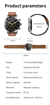 Маркови Оригинални мъжки Смарт часовници Bluetooth5.0 Предизвикателство Възпроизвеждане на музика Часовници Офлайн Плащане Водоустойчив IP67 Крачкомер Фитнес Часовник