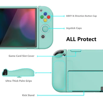 Мек Защитен Калъф PlayVital ZealProtect за Nintendo Switch OLED с Бутоните за палеца и Капачки на бутоните за посока ABXY
