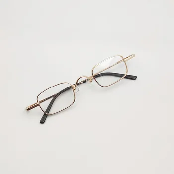 Метална квадратна малка дограма рецептурная рамки за очила ретро златни мъжки оптични очила черни елегантни дамски слънчеви очила в малка рамка