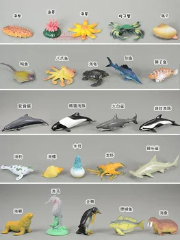 МИНИ-мека PVC дългогодишна пластмасов морска нечовешки животински модел на морския животински играчка 24 бр./лот 3-5 см