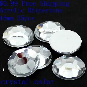 Много Размери-Плоска Задната Част на Кръгли Акрилни Кристали Crystal Цвят през Цялата Лепило На Бусинах САМ Занаяти Изработка на Бижута, Декорация