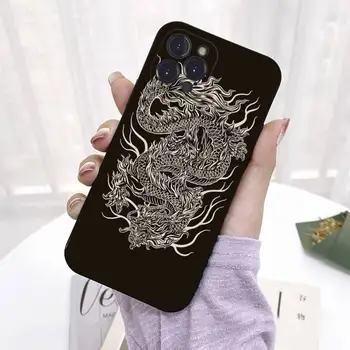 Модерен Китайски Ретро Калъф За Телефон с Дракон за iPhone 8 7 6 6S Plus X SE 2020 XR XS 14 11 12 13 Mini Pro Max Мобилен Калъф