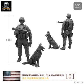 Модулна костюм Войник от смола 1/35 за модерните специални сили САЩ и полицейски кучета Y-B2