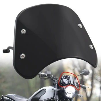 Мотоциклетни стъкла на Предното Стъкло на Екрана Обтекател, Фарове за Benelli Leoncino 500 (Черен)