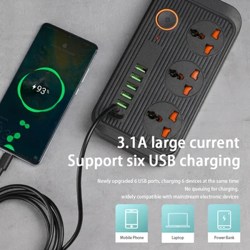 Мрежов Филтър Smart home Защита От Претоварване удължителен кабел за Захранване ОТ USB Удлинителем Универсален Конектор Ac ЕС, САЩ, Великобритания Включете зарядно устройство ще захранване на Изход