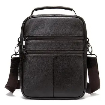 Мъжка чанта, изработена от естествена кожа, чанти През Рамо с капак за ipad, Мъжка Кожена Дизайнерска Чанта, мъжка чанта-месинджър с горната дръжка, Чанта за Мъже