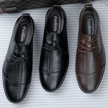 Мъжки Ежедневни обувки, ръчно изработени от естествена кожа, Луксозна Марка мъжки Обувки, Реколта мъжки Oxfords, Бизнес обувки, мъжки Официалната модельная обувки
