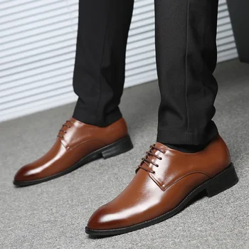 мъжки мъжки обувки 2020 sapatos spring casuales cuero ежедневни обувки zapatos черно informales para мъжки разпродажба на равна подметка за мъже de shoe hombre