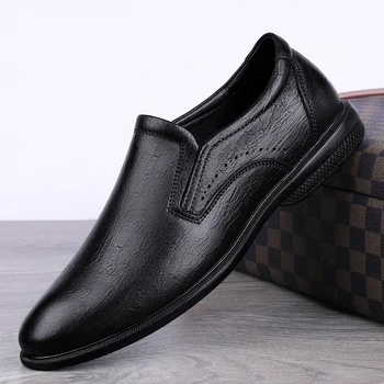 Мъжки официални бизнес сватбени обувки Модел обувки с остър пръсти от естествена кожа, дантела, Оксфордские обувки, големи Размери, Костюми, Обувки