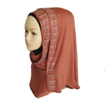 Мюсюлманин. → джърси шал hijabs памучен шал красиви шалове с кристали елегантни 12 цвята