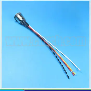 Най-кратък Водоустойчив ключ ключ с капаче IP67 с тел 150 мм, околовръстен led звънец с подсветка, прекъсвач с кабели 150 мм 22AWG